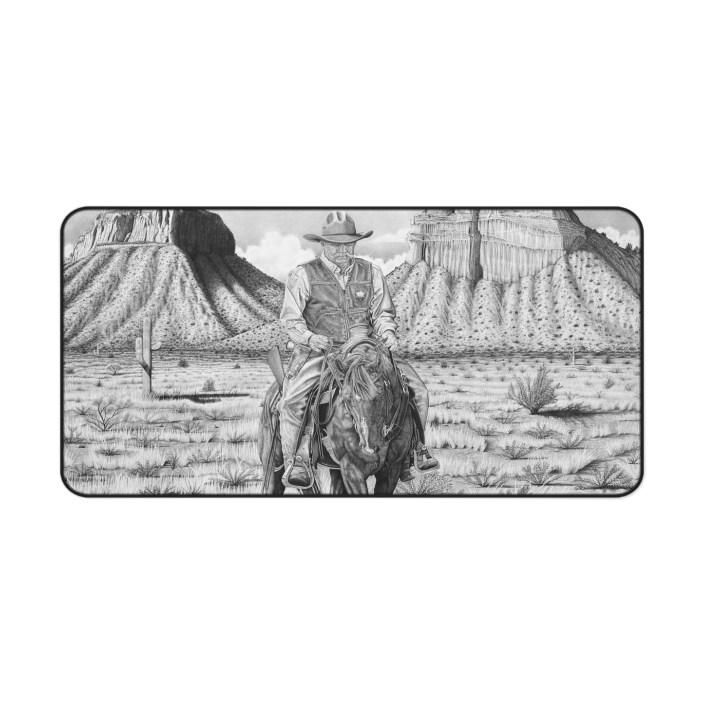 Desk Mat - Western Decor, Cowboy Office Accessory, Horse Lovers Gift, Stylish Computer Mat, Rustic Home Office