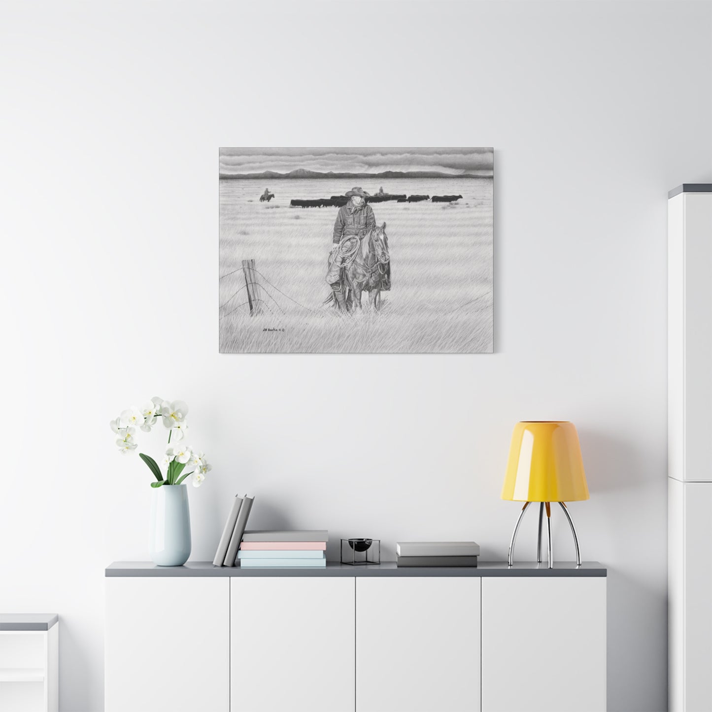 western art on canvas, home decor, farmhouse