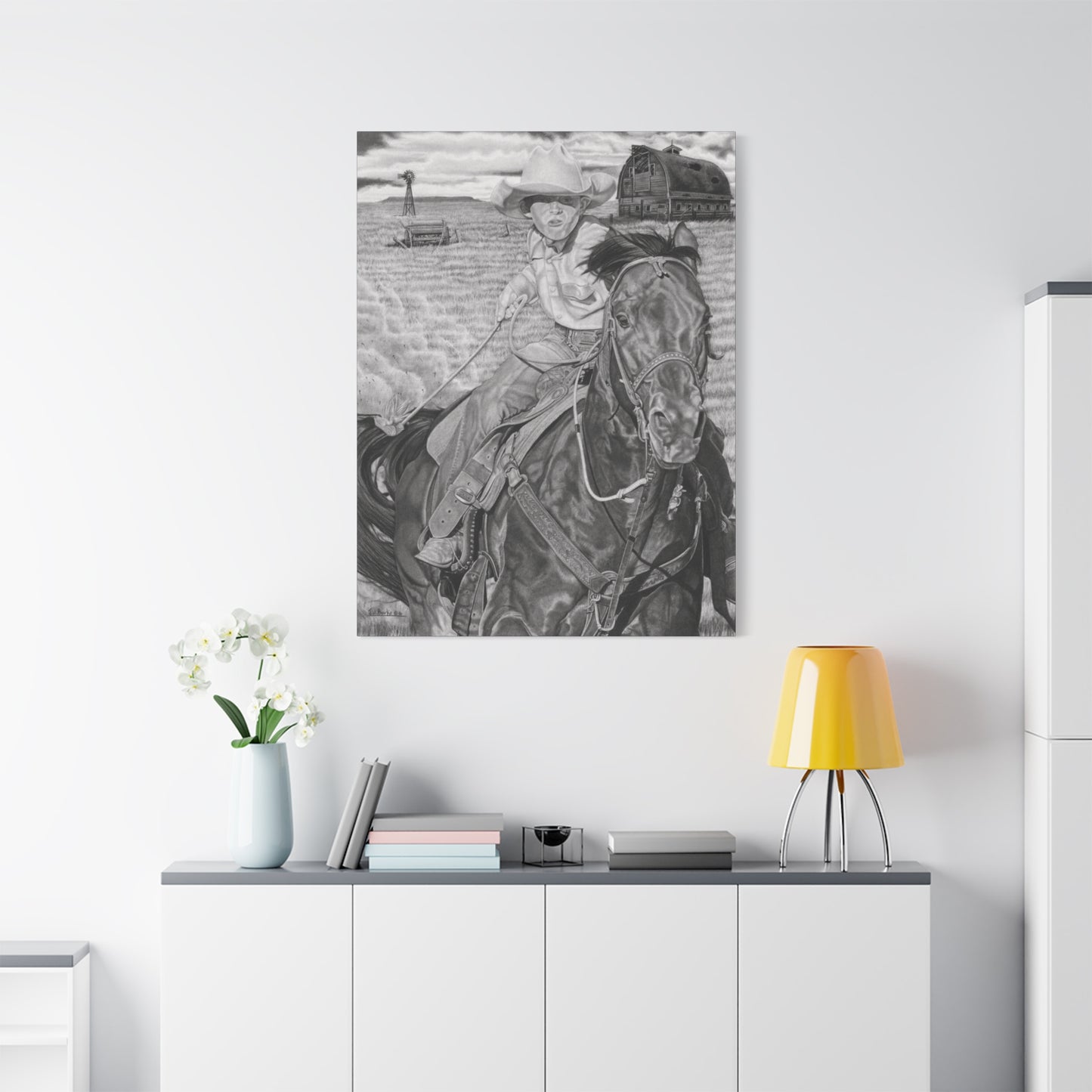 western art on canvas, home decor, farmhouse