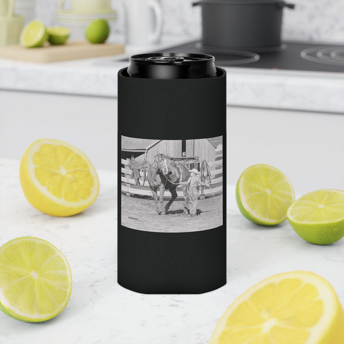 Can Cooler, Western Beverage Sleeve, Outdoor Party Gear, Country-Themed Drink Holder, Ideal for BBQs & Tailgates