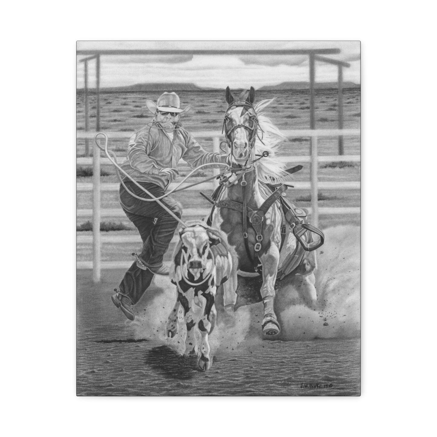 Western Artwork on canvas, farmhouse