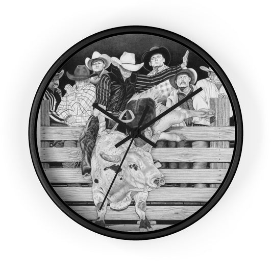 Serious Fun Cowboy Wall Clock - Vintage Farmhouse Decor, Western Theme Timepiece, Country Home Accent, Horse Lover Gift, Unique Wall Art