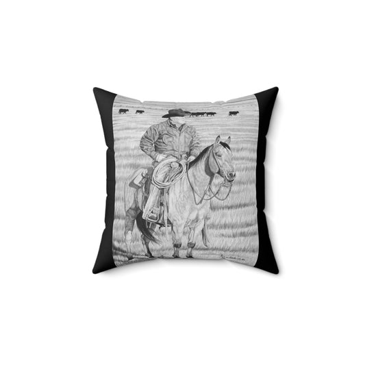 "THe Passing Storm" Western Art Square Pillow