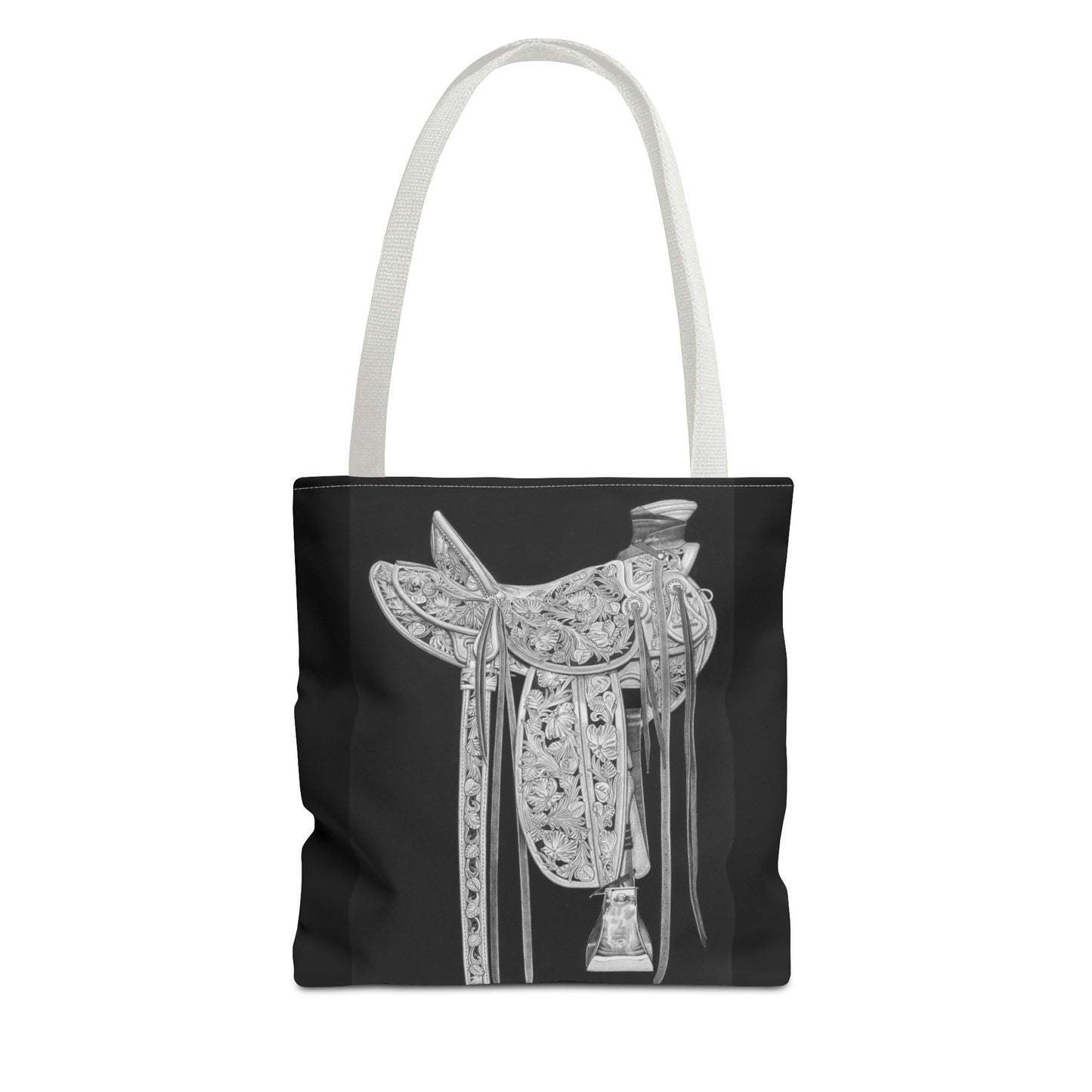 "New Saddle "  Western Style Shopping Tote, Equestrian Gift, Farmhouse Decor, Horse Lover Accessory