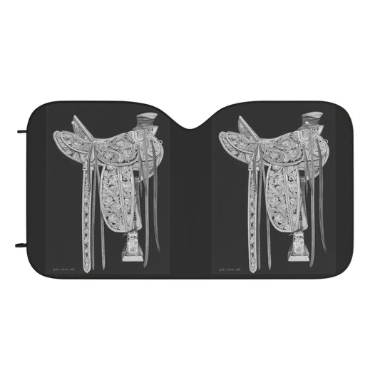 New Saddle  Car Sun Shade — Western Ranch Windmill Auto Sunshade