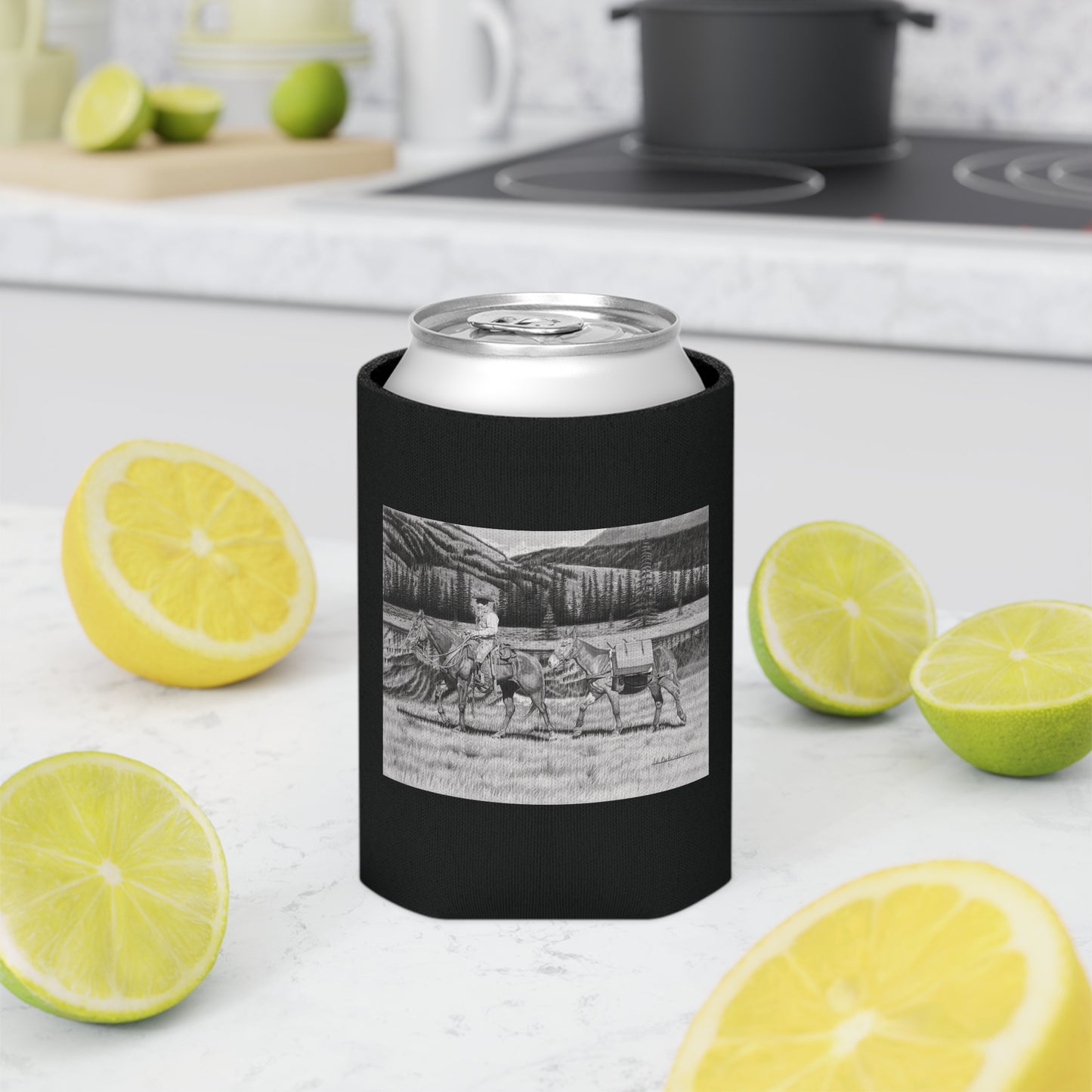 Can Cooler, Western Beverage Sleeve, Outdoor Party Gear, Country-Themed Drink Holder, Ideal for BBQs & Tailgates