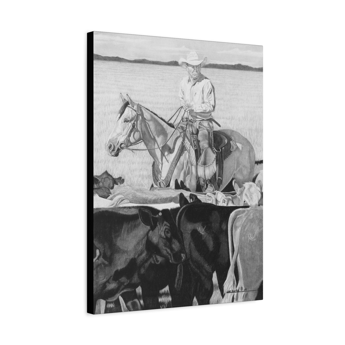 "Hot Day on The Job" western art on canvas