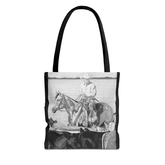 "Hot Day on the Job"  Tote Bag, Western Style Shopping Tote, Equestrian Gift, Farmhouse Decor, Horse Lover Accessory