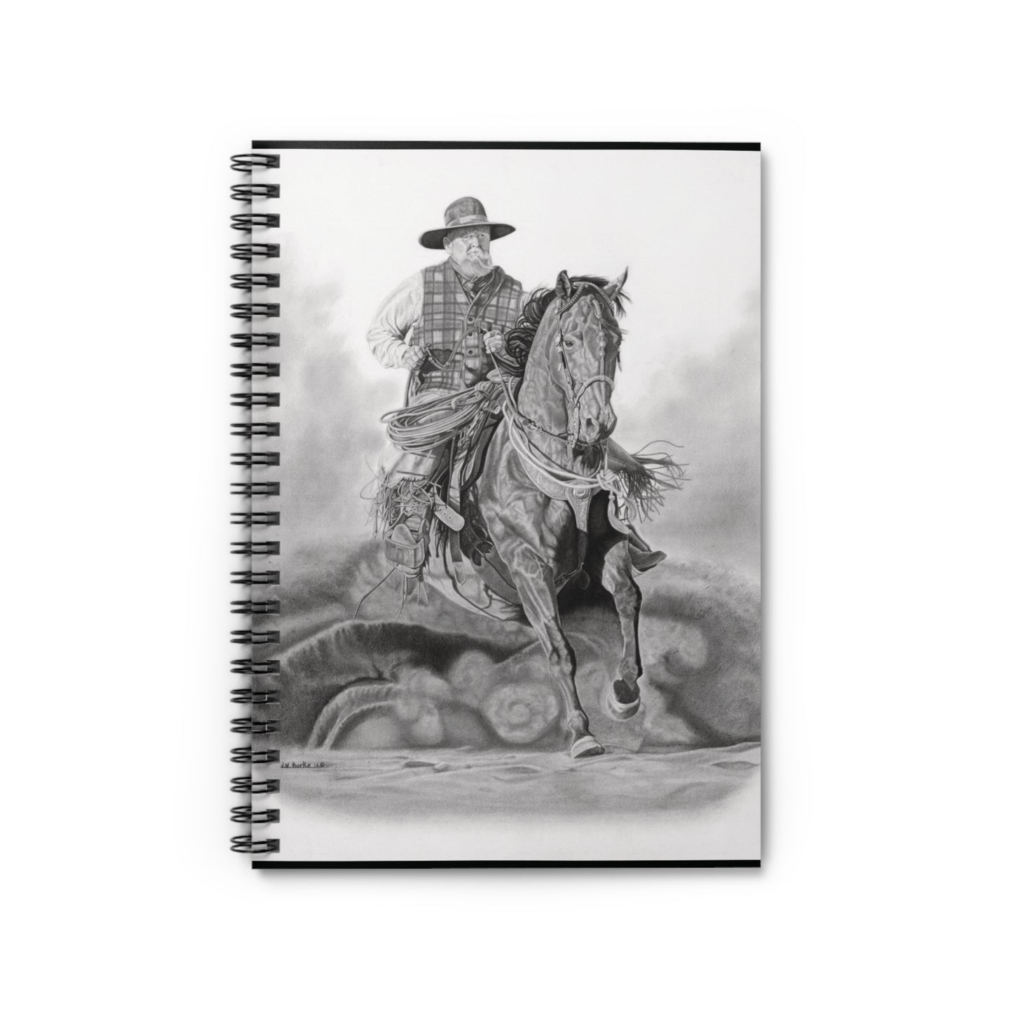 "Trouble Up Ahead"  Espiral Notebook , Journal for Equestrian Lovers, Western Art Gift, Cowpoke Writing Pad, [...]
