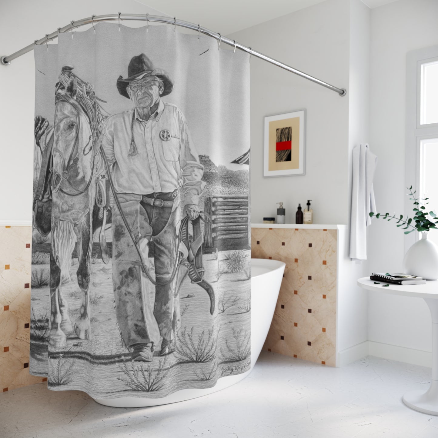 Shower Curtain, western style, farmhouse Bathroom Decor
