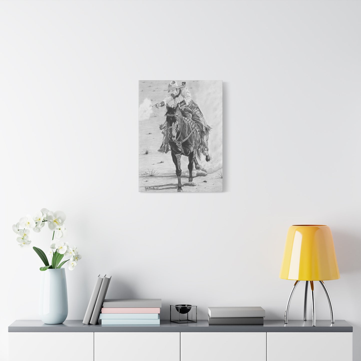 "Wild Bill Rides Again"  western art on canvas