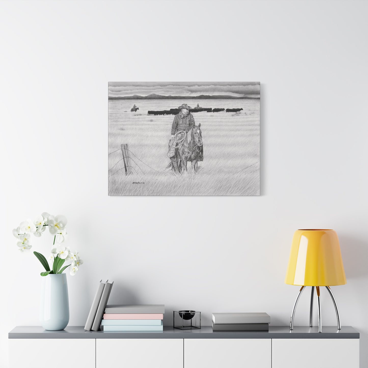 western art on canvas, home decor, farmhouse