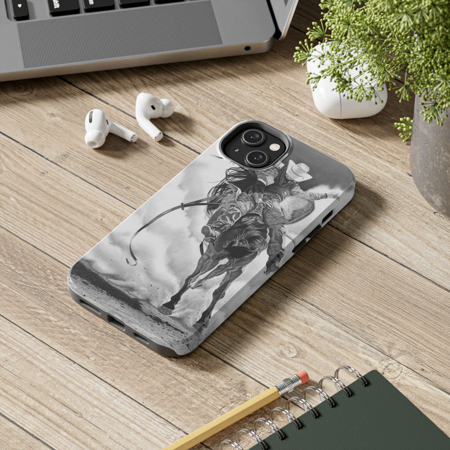 "Storn a Brewing" Western Rodeo Phone Cases, Cowboy Design, Tough Protection, Gift for Him, Ranch Decor, Durable Style