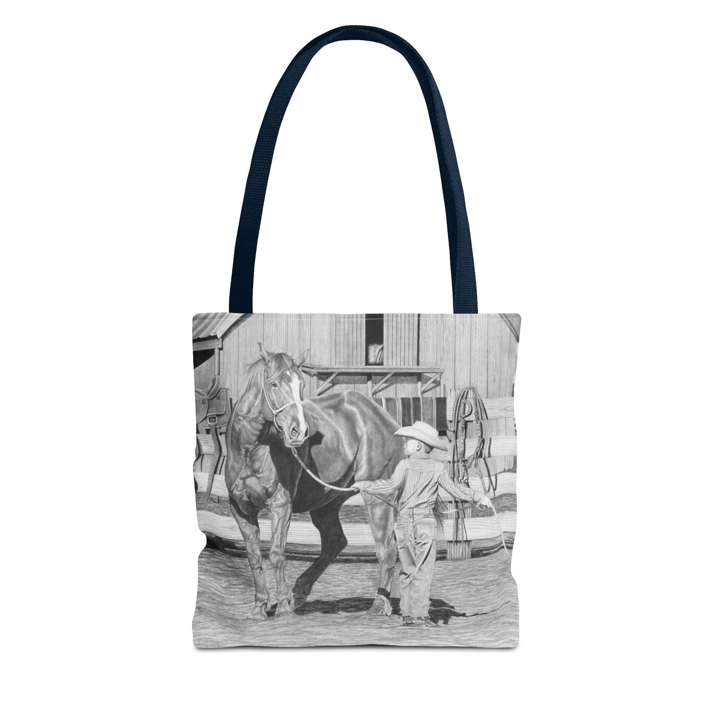 "Tall Task for a Little  Cowboy"  Tote Bag, Western Style Shopping Tote, Equestrian Gift, Farmhouse Decor, Horse Lover Accessory