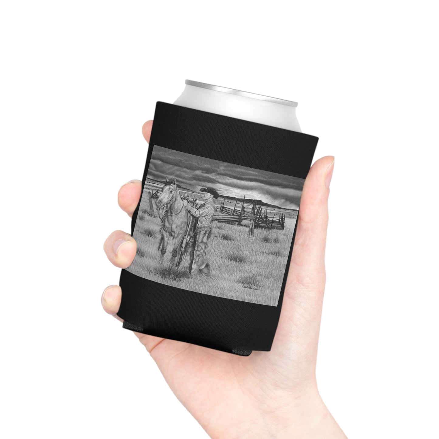 Can Cooler, Western Beverage Sleeve, Outdoor Party Gear, Country-Themed Drink Holder, Ideal for BBQs & Tailgates