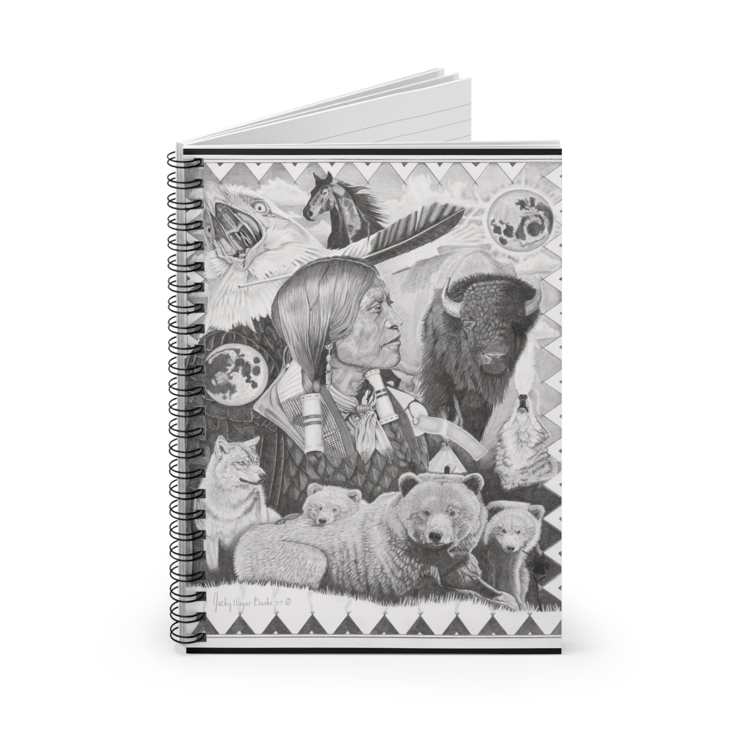 "Two Moon Apache Dream" Western Art Spiral Notebook