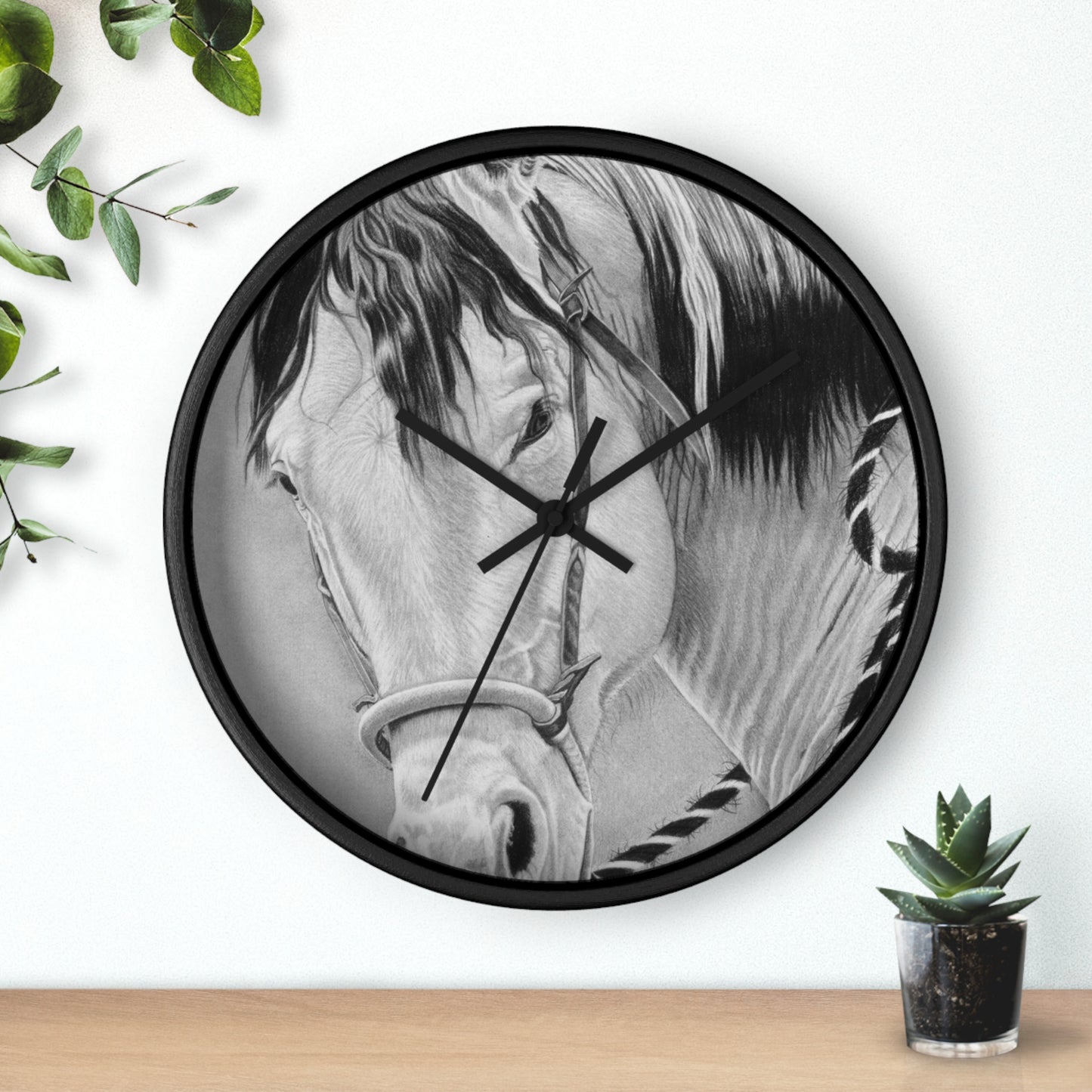 Wall Clock - Vintage Farmhouse Decor, Western Theme Timepiece, Country Home Accent, Horse Lover Gift, Unique Wall Art