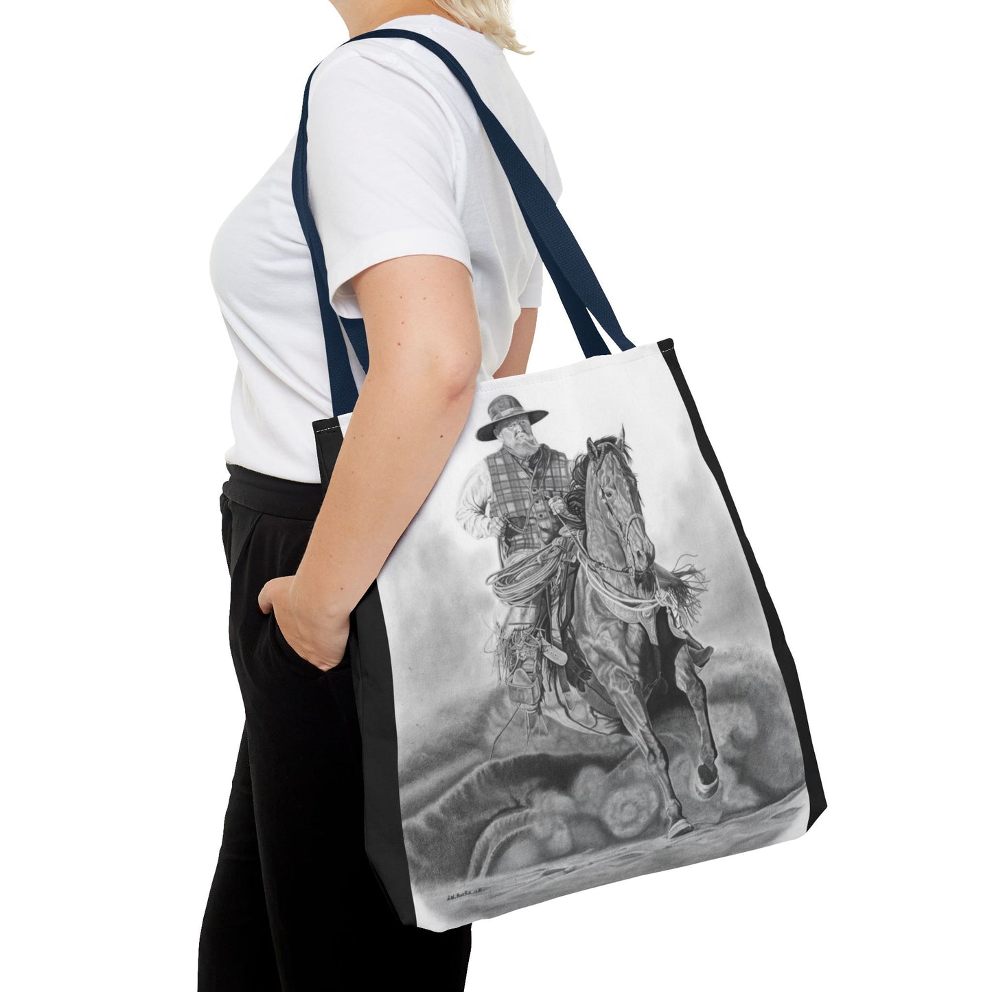 "Trouble  Up Ahead" Tote Bag, Western Style Shopping Tote, Equestrian Gift, Farmhouse Decor, Horse Lover Accessory