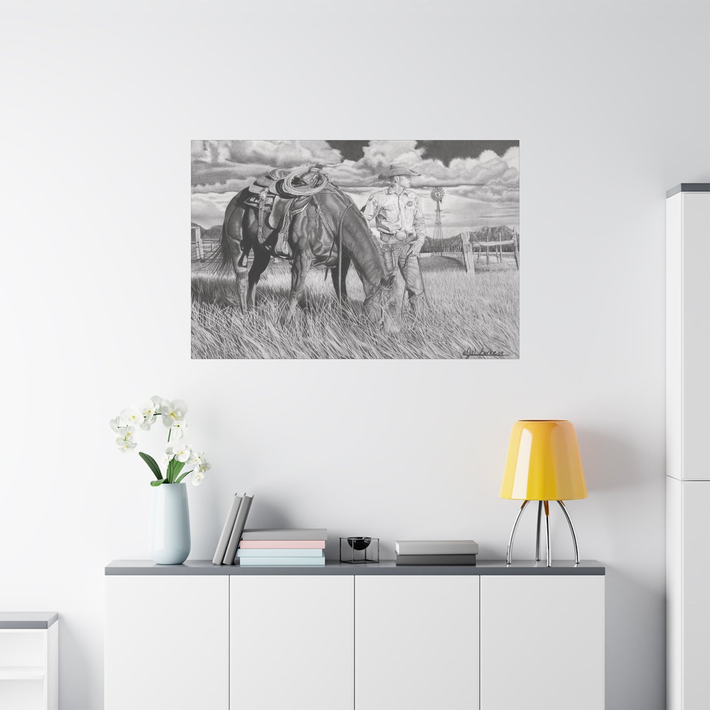 Young Cowboy Dream western art on canvas