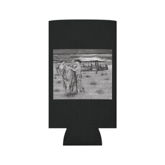 "The Coming Storm"  ,Rustic Cowboy Can Cooler, Western Beverage Sleeve, Outdoor Party Gear, Country-Themed Drink Holder, Ideal for BBQs & Tailgates