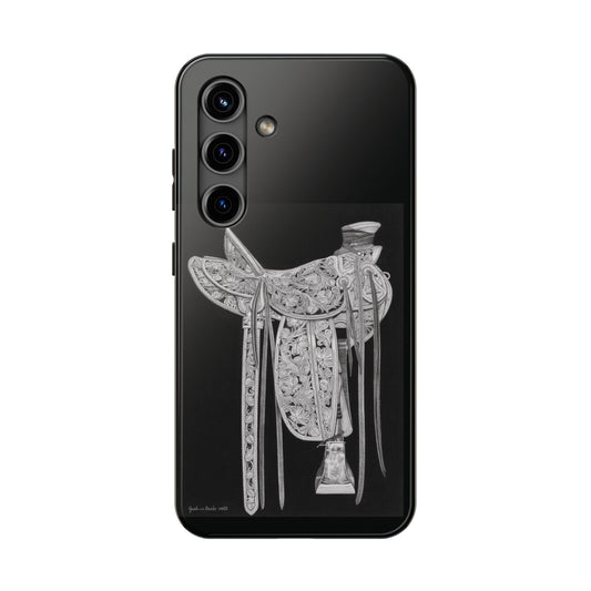 "New Saddle" Western Rodeo Phone Cases, Cowboy Design, Tough Protection, Gift for Him, Ranch Decor, Durable Style