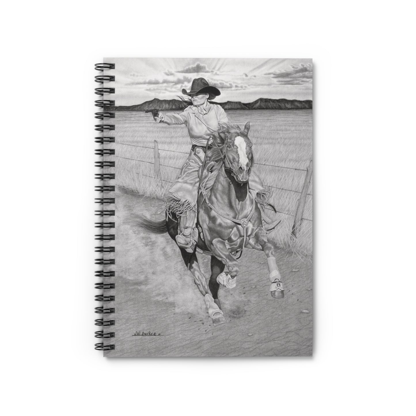 Spiral Notebook, Journal for Equestrian Lovers, Western Art Gift, Cowpoke Writing Pad