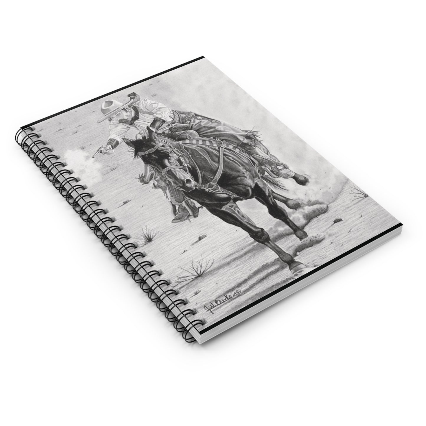 "Wild Bill Rides Again"   Espiral Notebook - Capturing the Spirit of the West, Journal for Equestrian Lovers, Western Art Gift, Cowpoke Writing Pad, [...]
