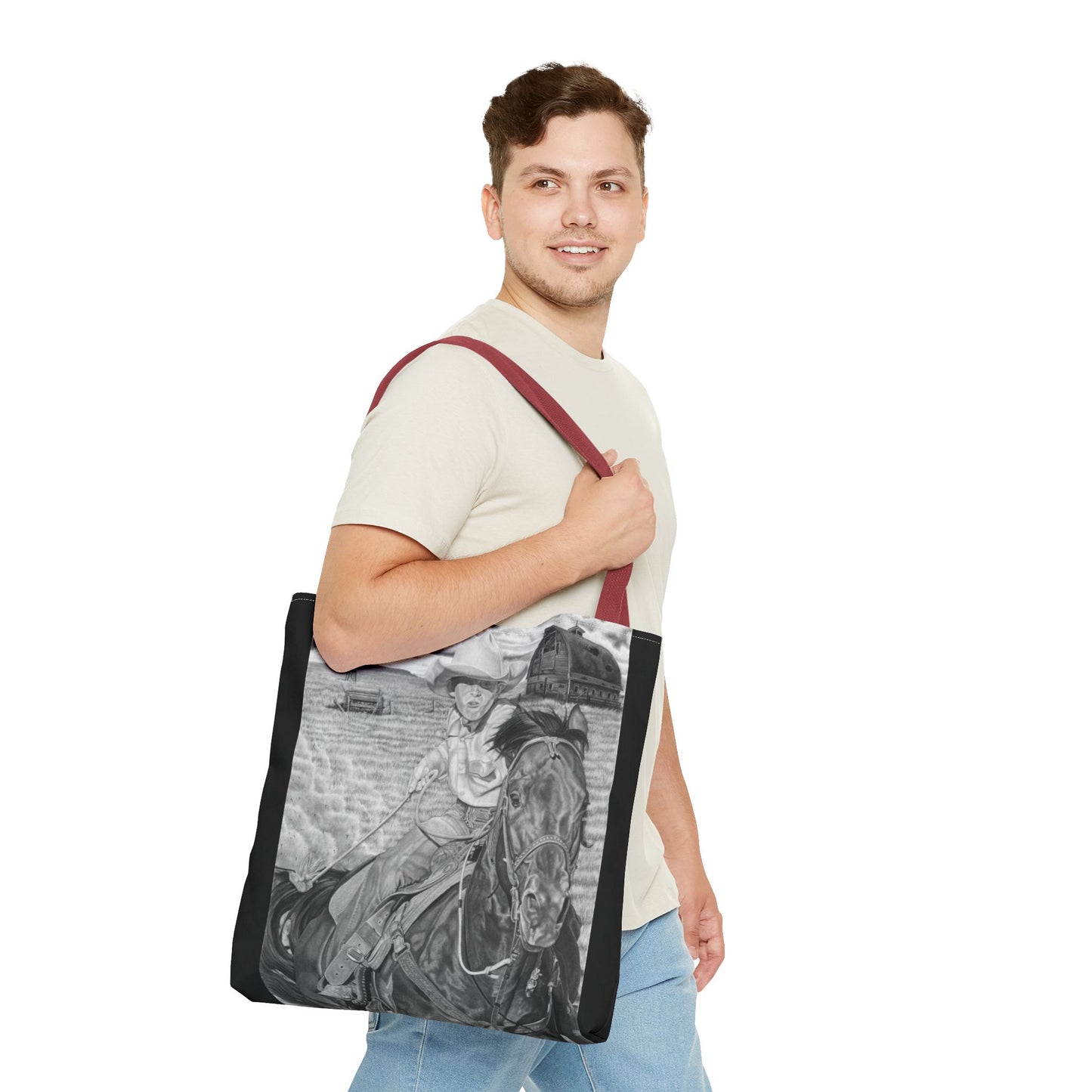 Tote Bag, Western Style Shopping Tote, Equestrian Gift, Farmhouse Decor, Horse Lover Accessory