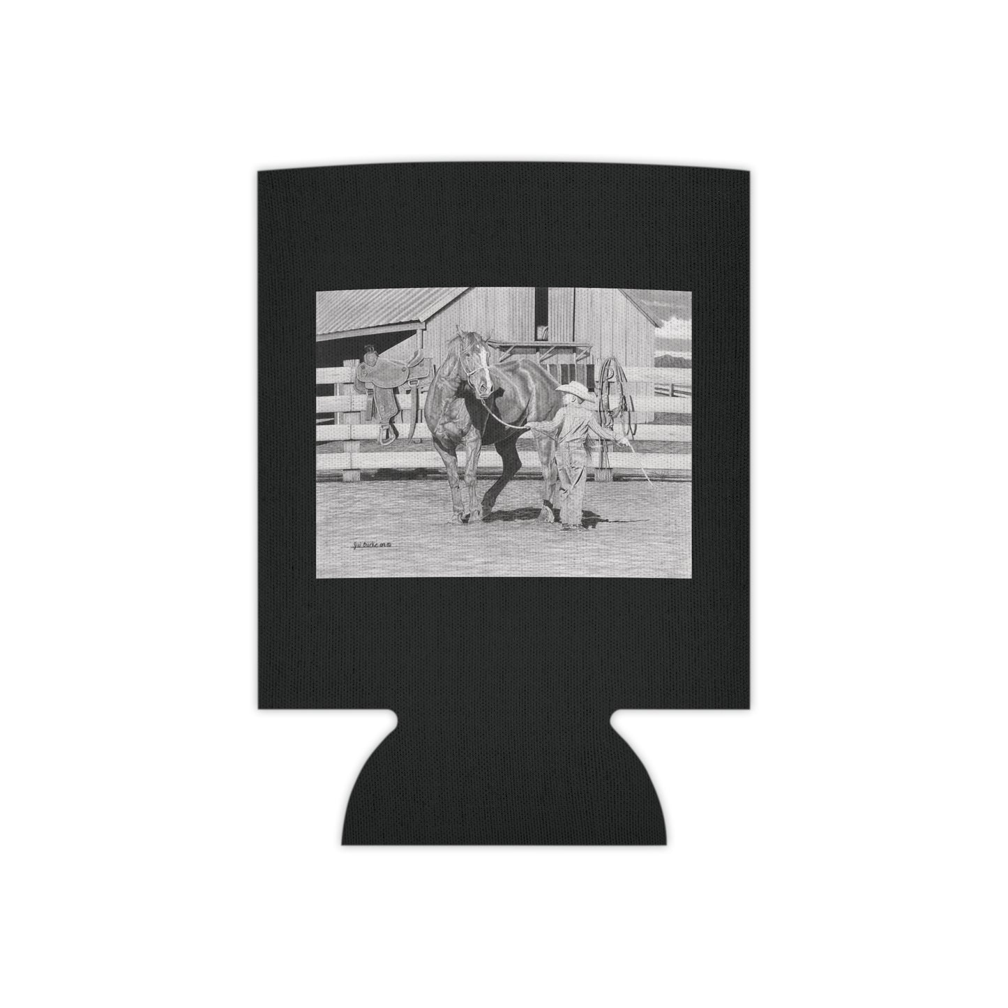 "Tall Task for a little Cowboy" Rustic Cowboy Can Cooler, Western Beverage Sleeve, Outdoor Party Gear, Country-Themed Drink Holder, Ideal for BBQs & Tailgates