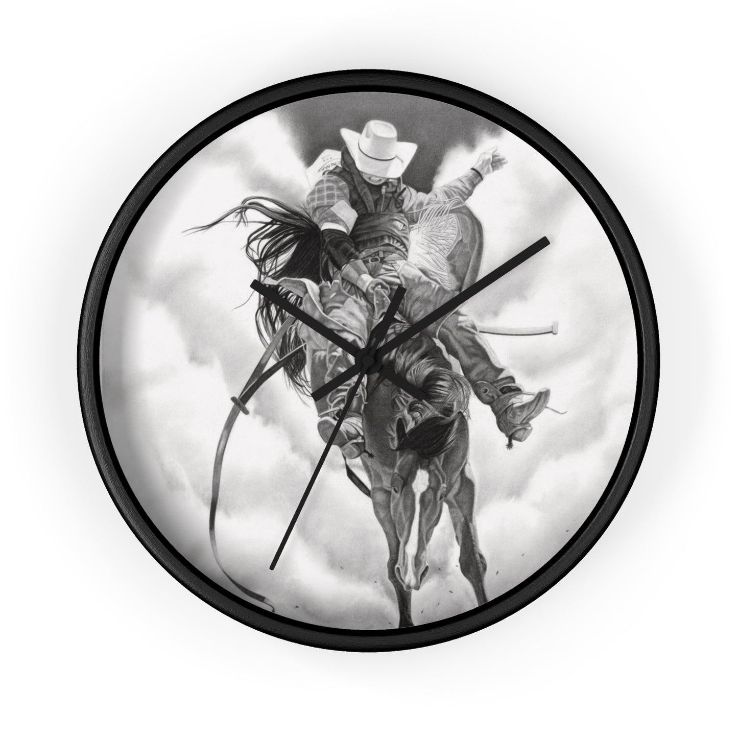 Wall Clock Vintage Farmhouse Decor, Western Theme Timepiece, Country Home Accent, Horse Lover Gift, Unique Wall Art
