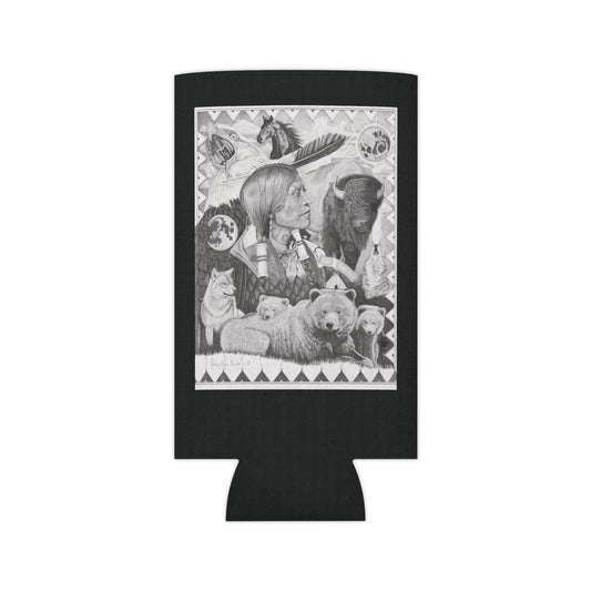 "Two Moon Apache Dream " Rustic Cowboy Can Cooler, Western Beverage Sleeve, Outdoor Party Gear, Country-Themed Drink Holder, Ideal for BBQs & Tailgates