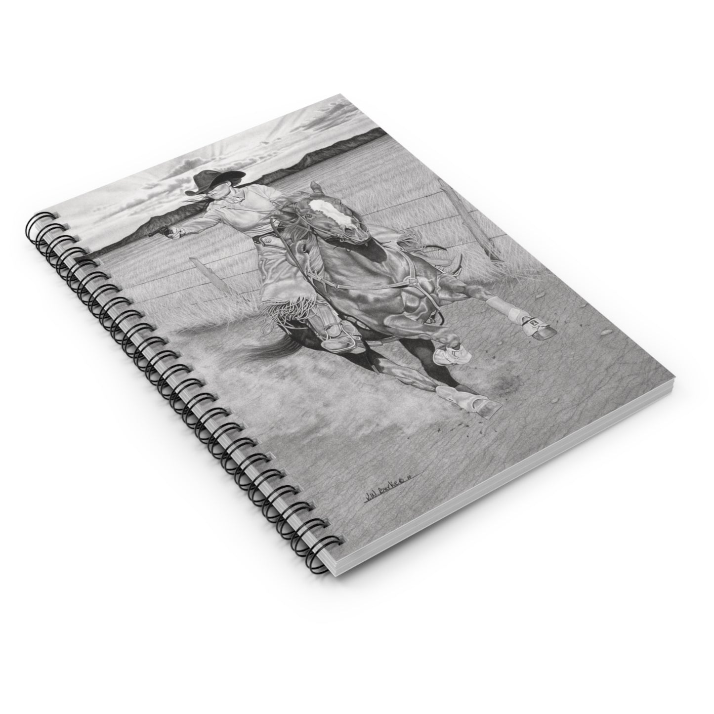 Spiral Notebook, Journal for Equestrian Lovers, Western Art Gift, Cowpoke Writing Pad