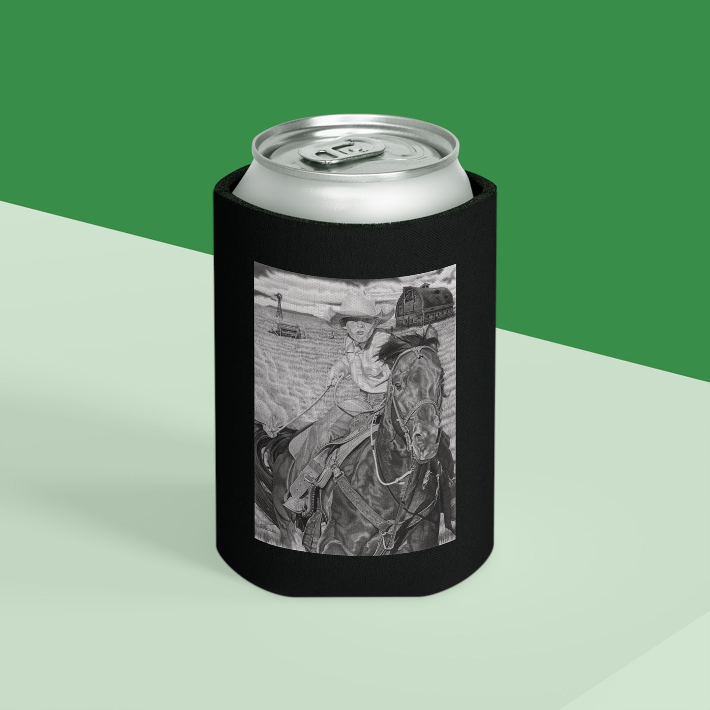 Can Cooler, Western Beverage Sleeve, Outdoor Party Gear, Country-Themed Drink Holder, Ideal for BBQs & Tailgates