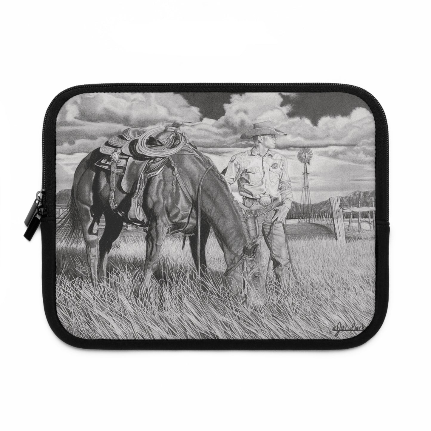Young Cowboy Dream, Cowboy Laptop Sleeve, Unique Gift for Ranch Lovers, Rodeo Accessories, Durable Tech Cover