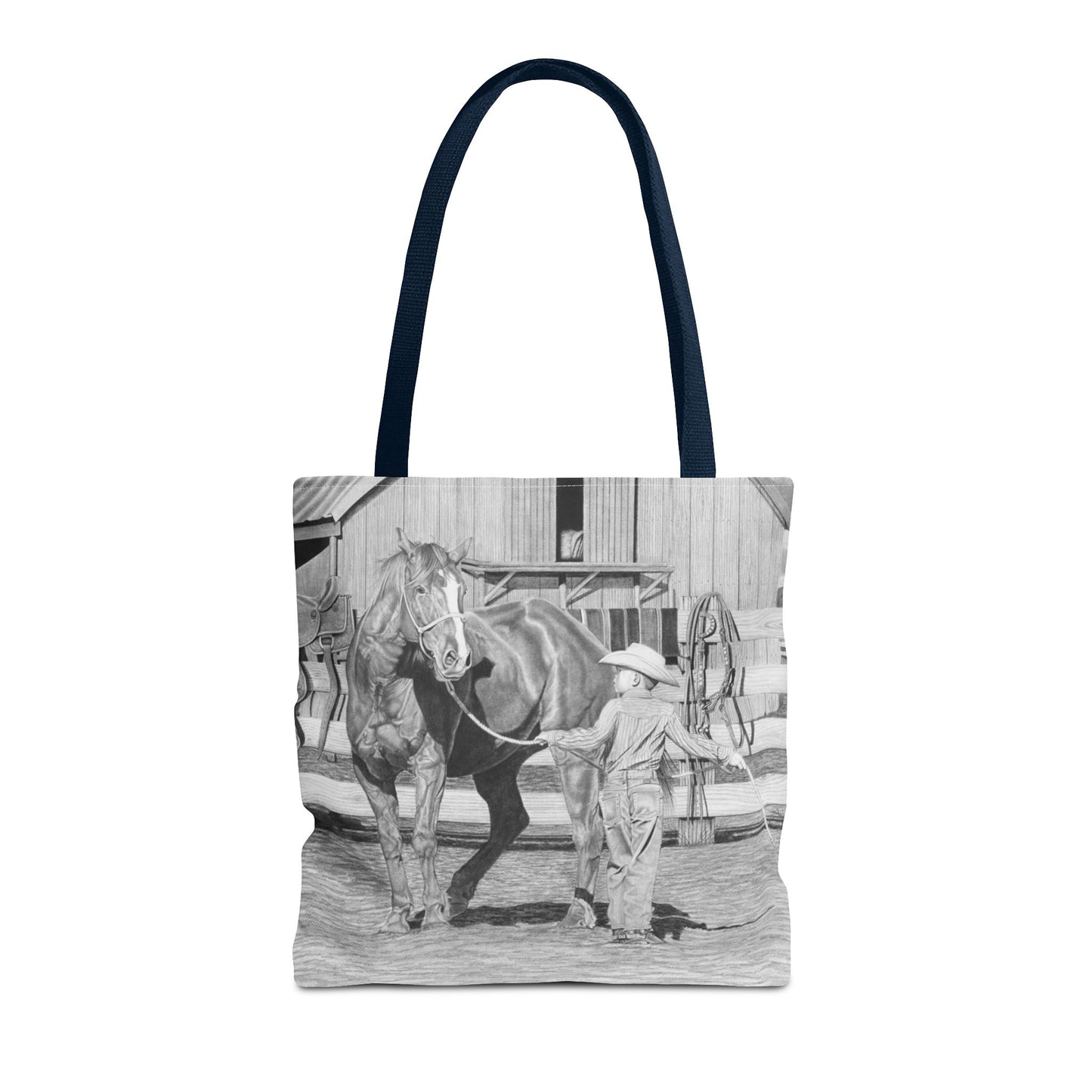 "Tall Task for a Little  Cowboy"  Tote Bag, Western Style Shopping Tote, Equestrian Gift, Farmhouse Decor, Horse Lover Accessory