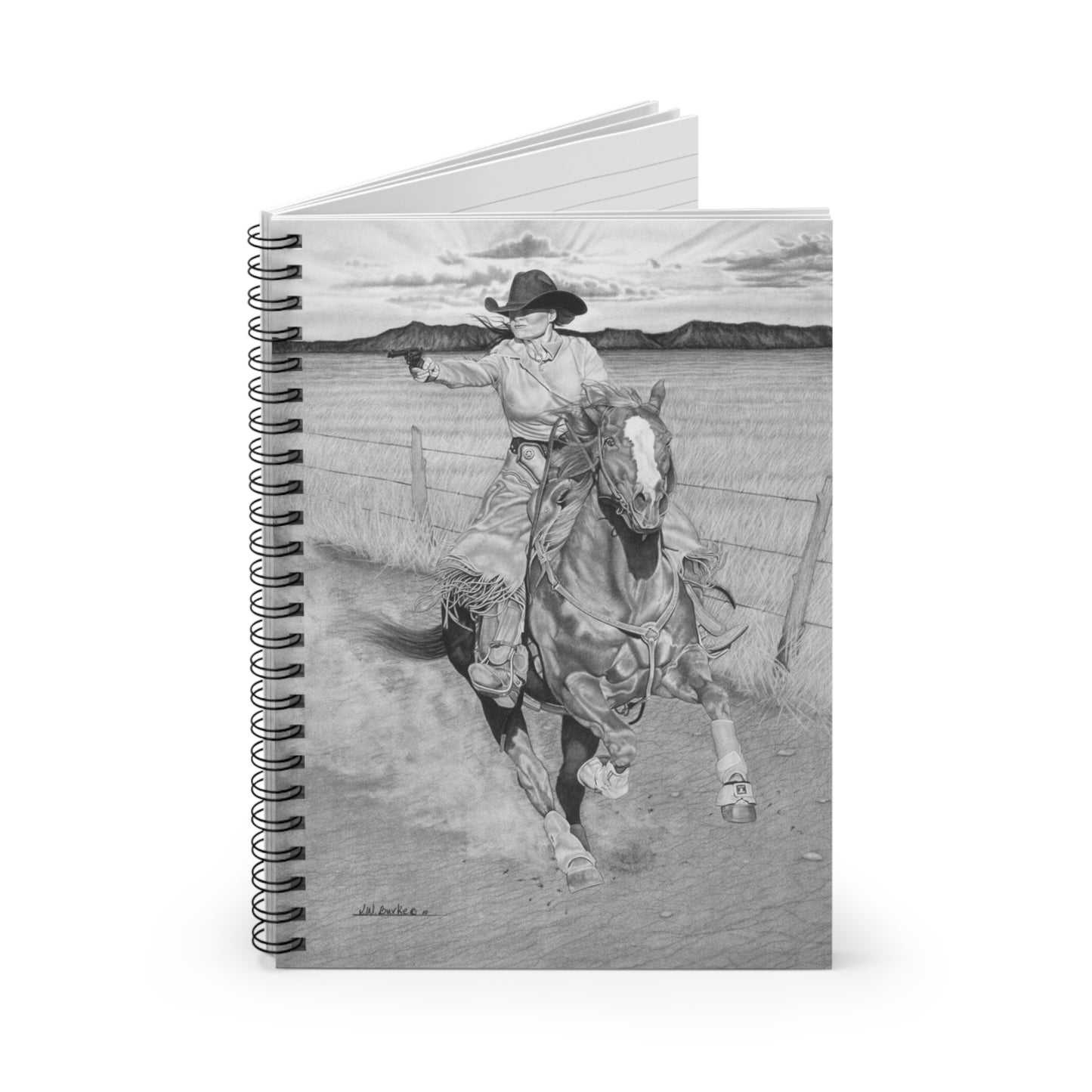 Spiral Notebook, Journal for Equestrian Lovers, Western Art Gift, Cowpoke Writing Pad