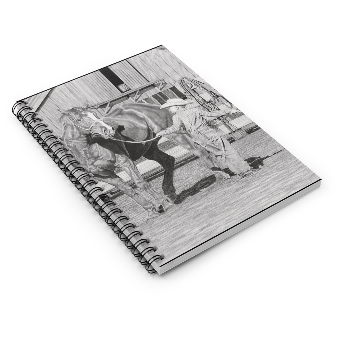 "Tall Task for a Little Cowboy "Espiral Notebook , Journal for Equestrian Lovers, Western Art Gift, Cowpoke Writing Pad, [...]