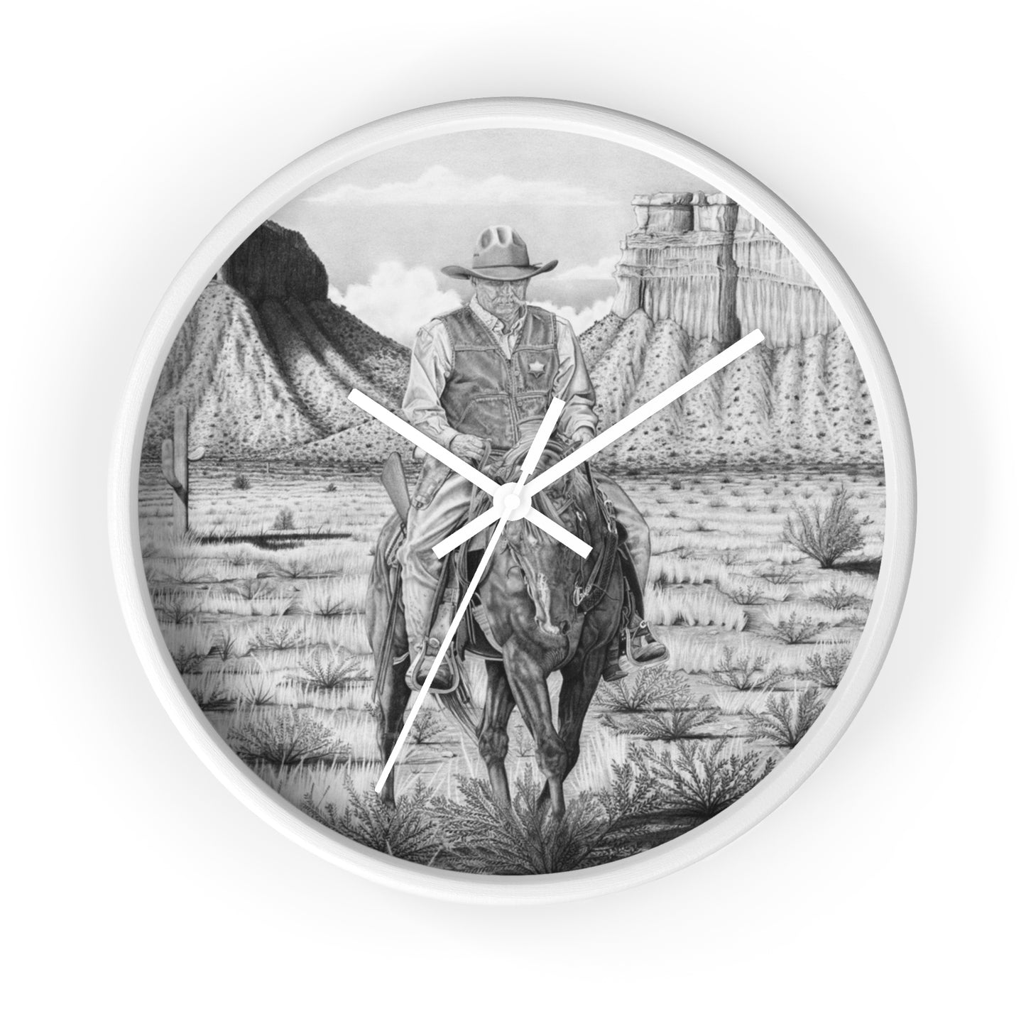 Wall Clock - Vintage Farmhouse Decor, Western Theme Timepiece, Country Home Accent, Horse Lover Gift, Unique Wall Art