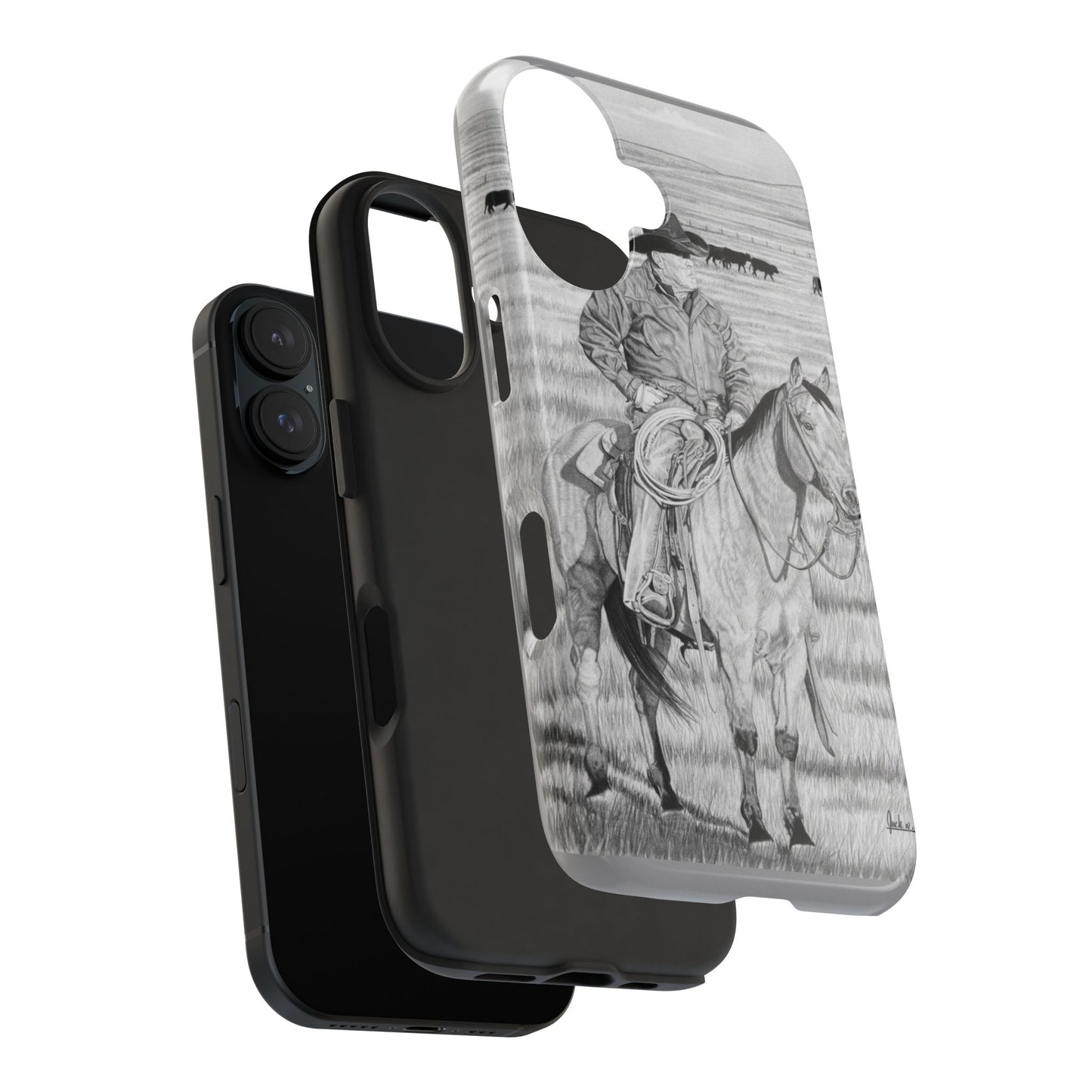"The Passing Storm" Western Rodeo Phone Cases, Cowboy Design, Tough Protection, Gift for Him, Ranch Decor, Durable Style