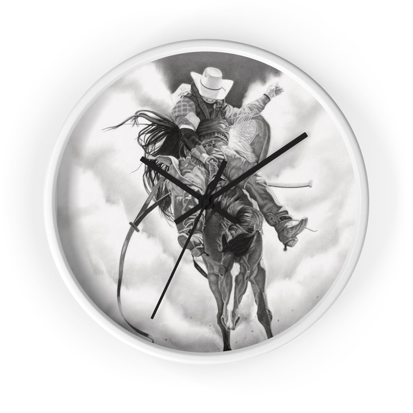 Wall Clock Vintage Farmhouse Decor, Western Theme Timepiece, Country Home Accent, Horse Lover Gift, Unique Wall Art