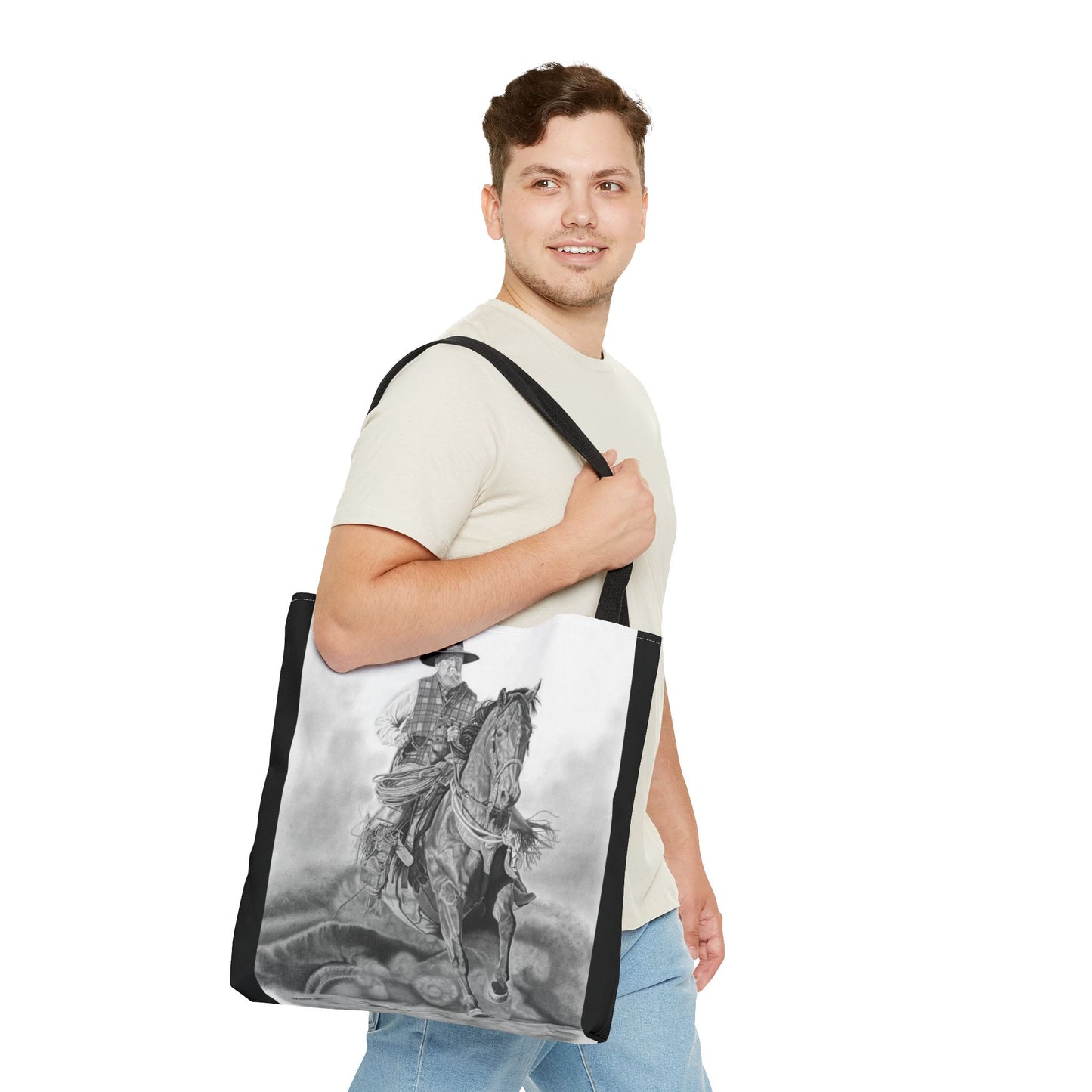 "Trouble  Up Ahead" Tote Bag, Western Style Shopping Tote, Equestrian Gift, Farmhouse Decor, Horse Lover Accessory