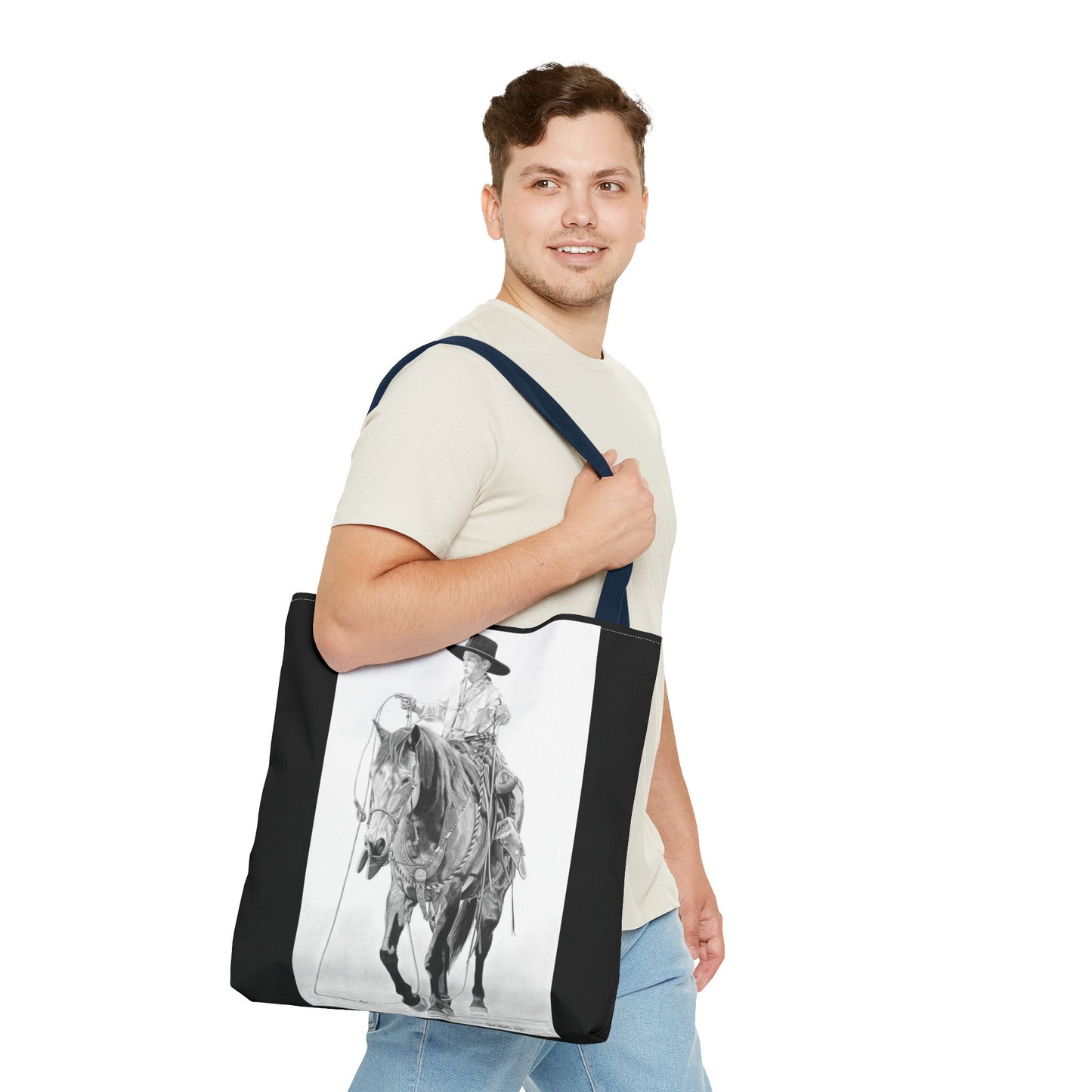 "Young Cowboy " Tote Bag, Western Style Shopping Tote, Equestrian Gift, Farmhouse Decor, Horse Lover Accessory