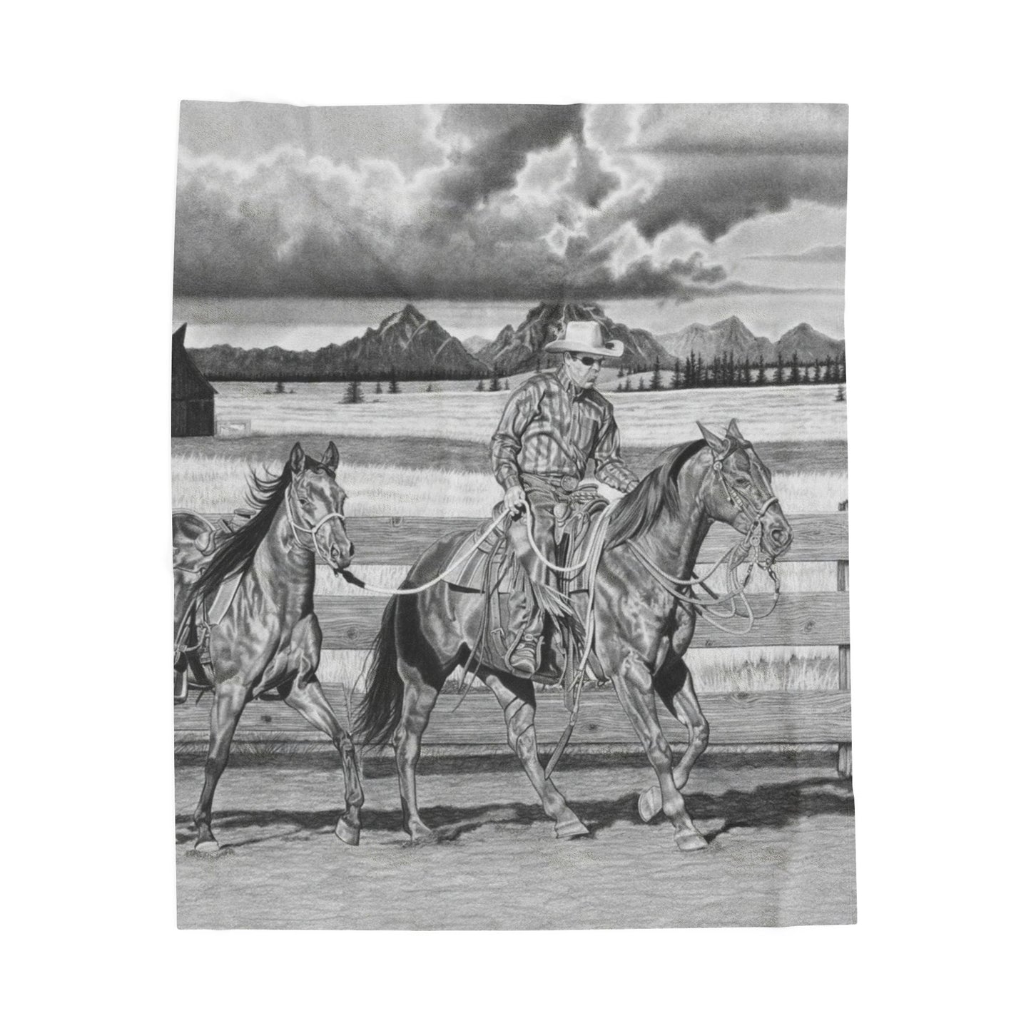 Velveteen Plush Blanket | Western Decor, Gift for Horse Lovers, Camping Blanket, Soft Throw, Farmhouse Style