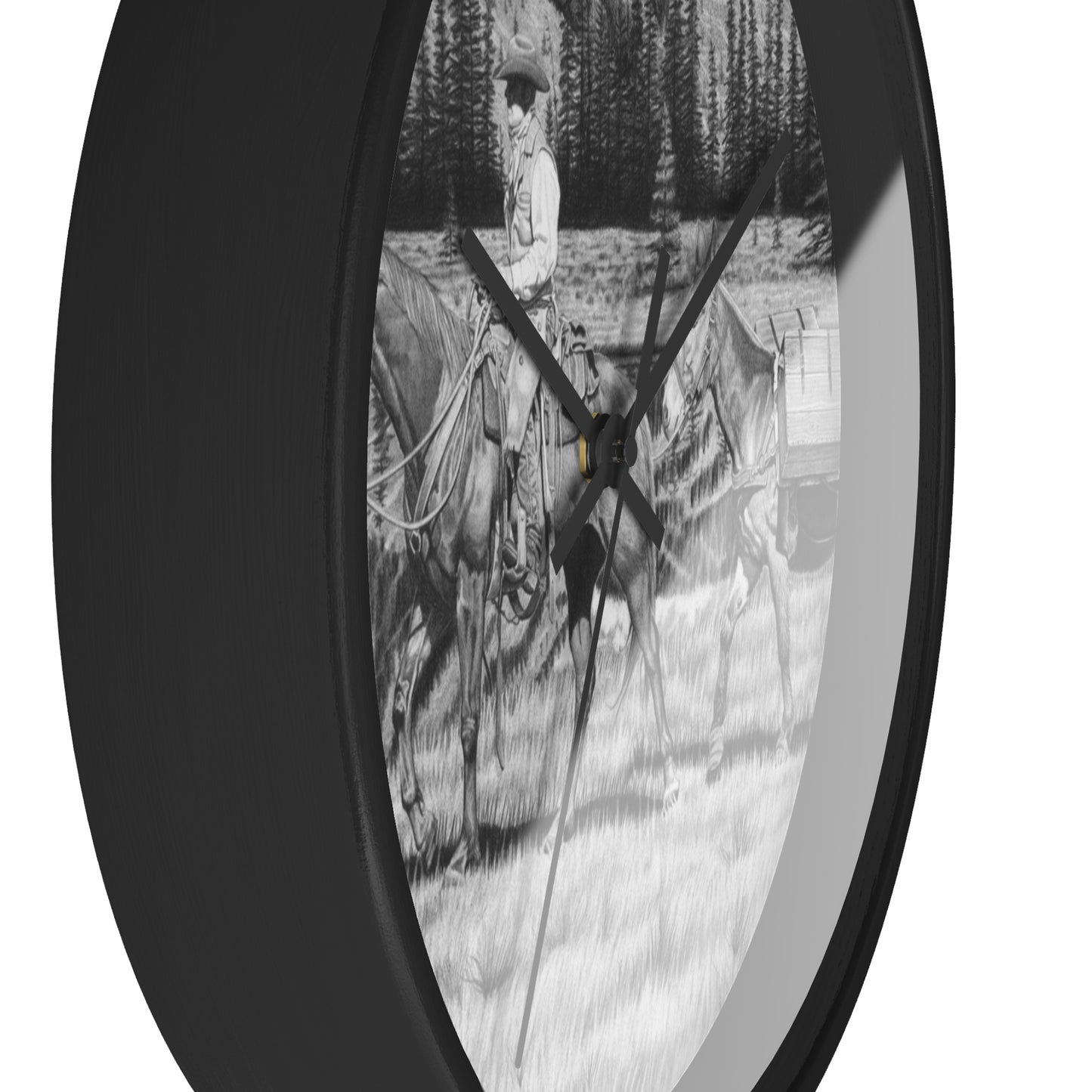 Wall Clock Vintage Farmhouse Decor, Western Theme Timepiece, Country Home Accent, Horse Lover Gift, Unique Wall Art