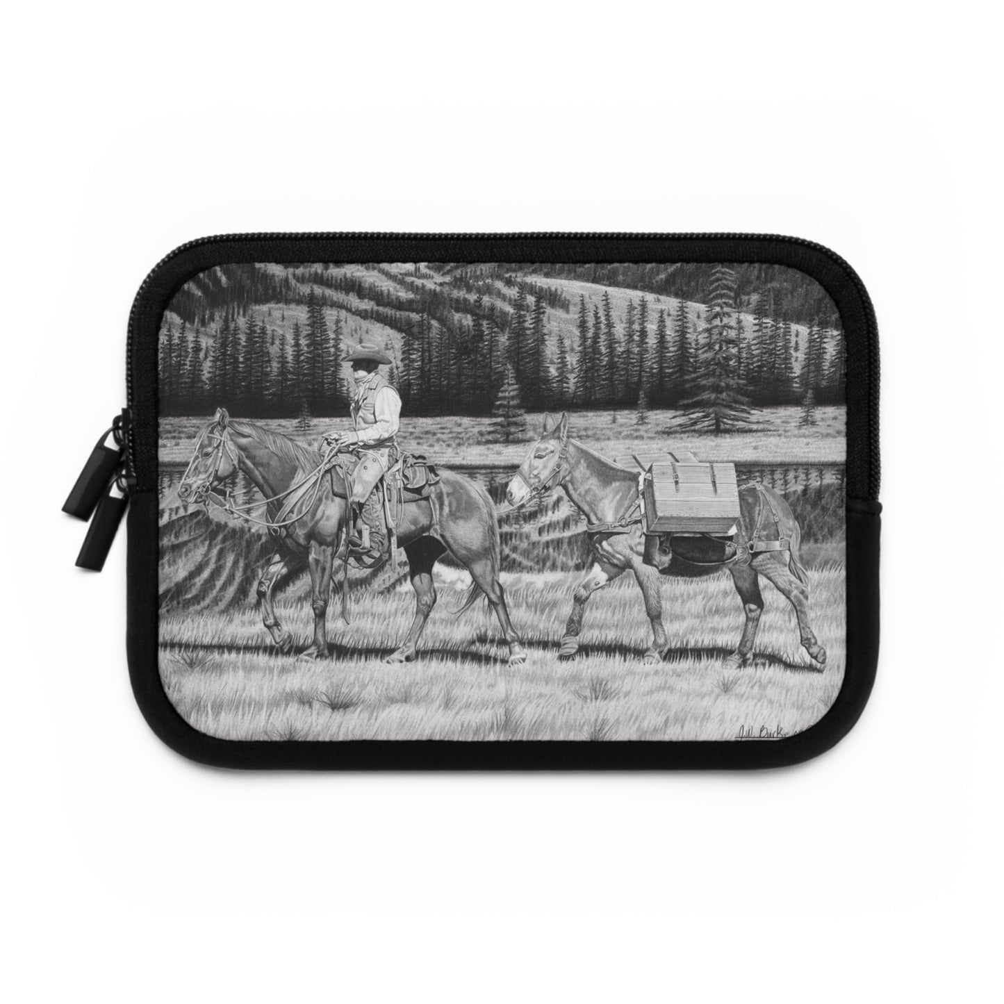 Laptop Sleeve, Western Cowpoke Case, Unique Gift for Ranch Lovers, Rodeo Accessories, Durable Tech Cover