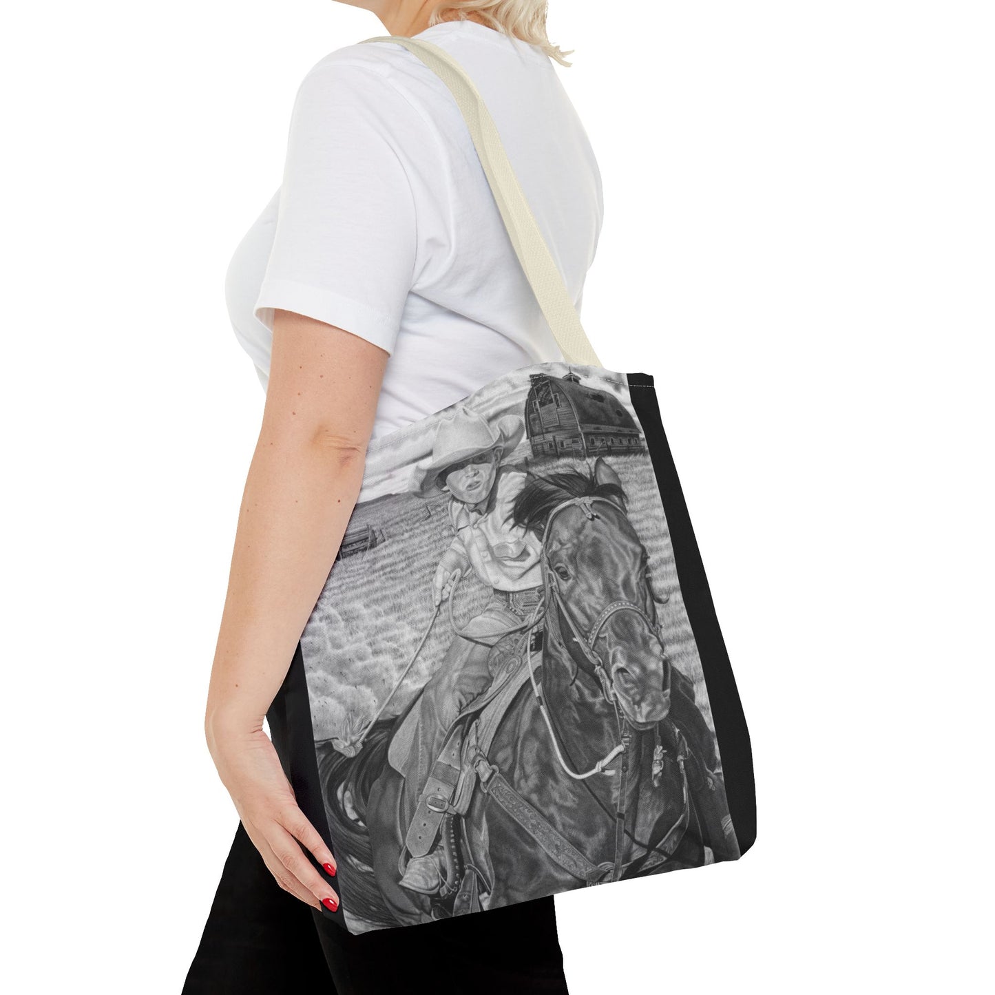 Tote Bag, Western Style Shopping Tote, Equestrian Gift, Farmhouse Decor, Horse Lover Accessory