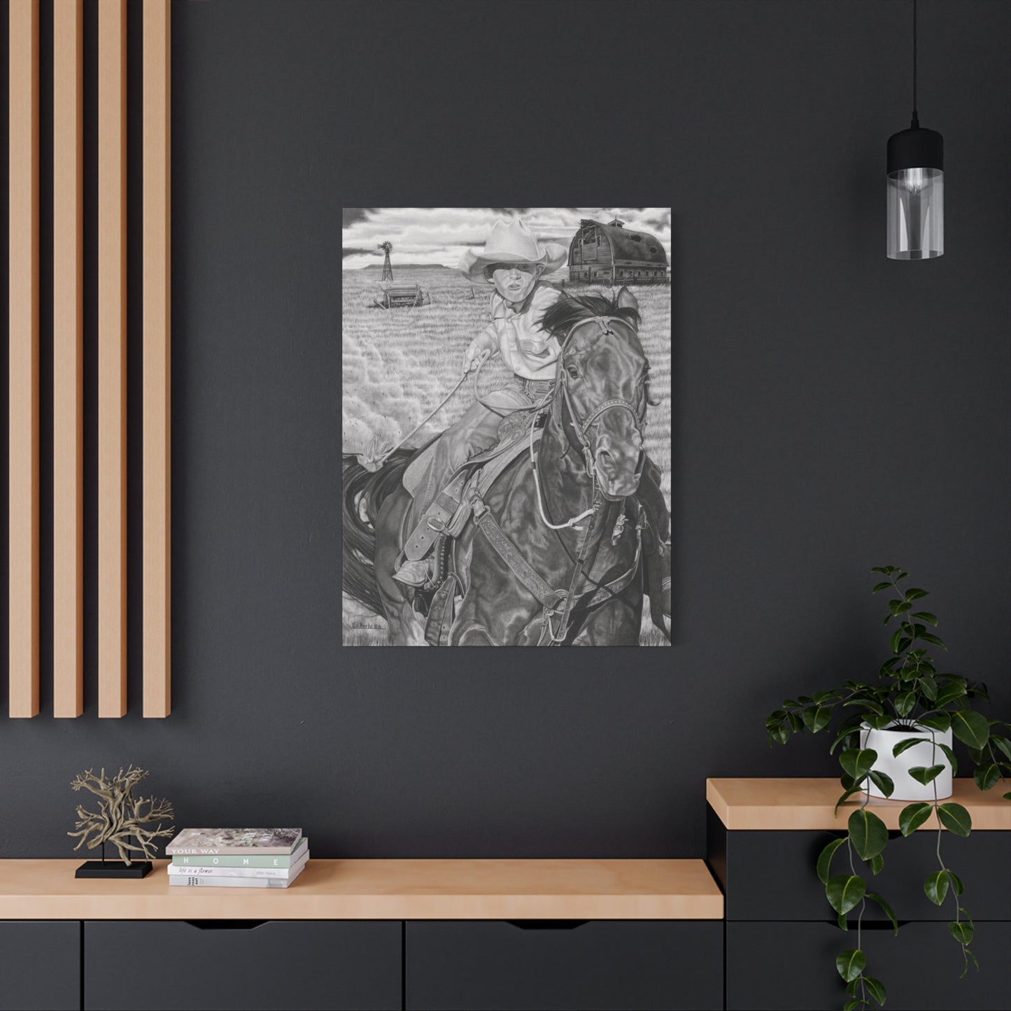western art on canvas, home decor, farmhouse