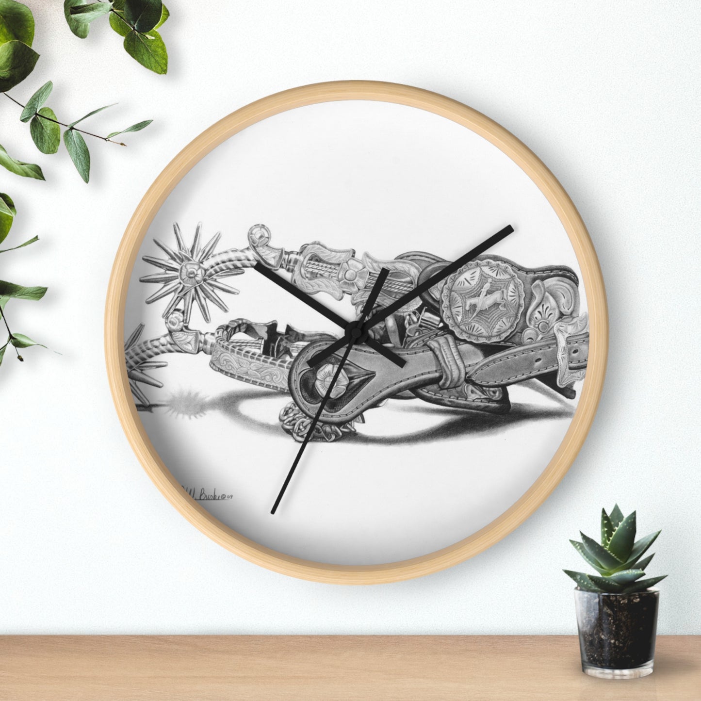 Wall Clock, Vintage Farmhouse Decor, Western Theme Timepiece, Country Home Accent, Horse Lover Gift, Unique Wall Art