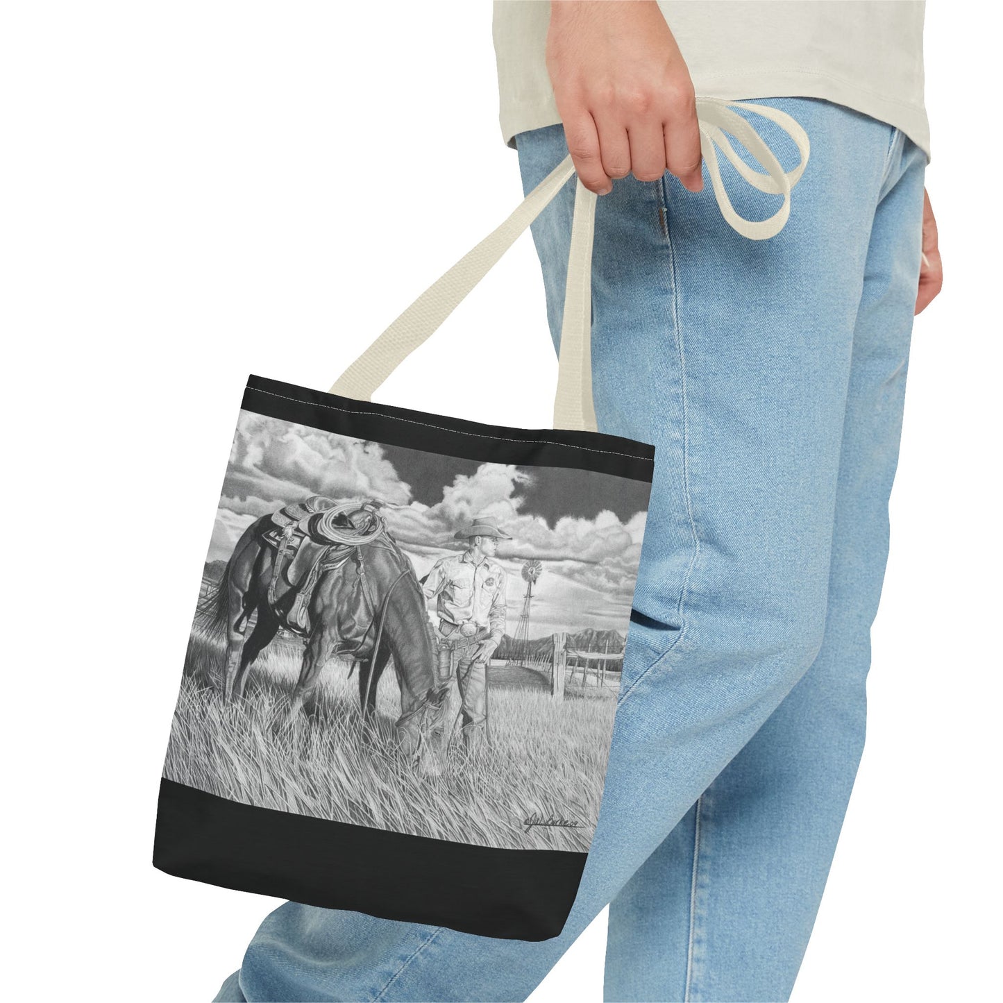 Young Cowboy Dream   Western Art Tote Bag