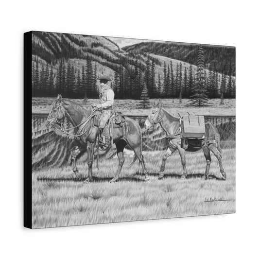 "Still Day on The Trail" Rustic Western Artwork.